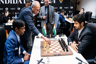 In a joint lead with Russia's GM Ian Nepomniachtchi, India's GM Dommaraju Gukesh will take on the top-seeded Fabiano Caruana of the United States while R Praggnanandhaa will be up against a resurgent American Hikaru Nakamura, in the 11th round of the Candidates chess tournament at Toronto in Canada on Thursday.