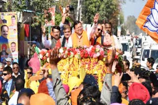 CM Dhami road show in Haldwani