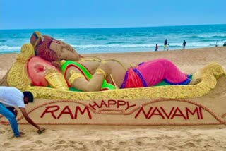 Sudarshan Patnaik made sand idol of Lord Ram on Ram Navami