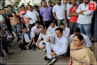 Congress protest at DGP office