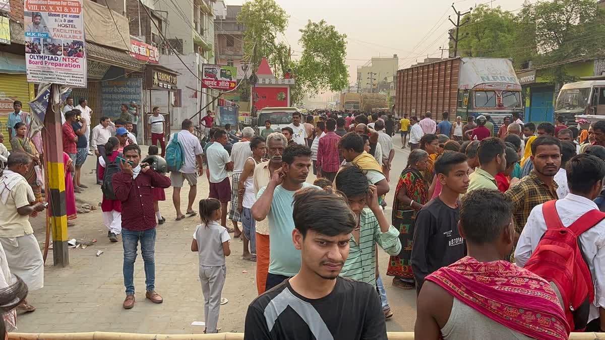 Locals protest after body of a boy found in school drain in Patna on Friday May 17, 2024