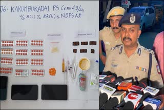 Confiscated drugs, Police Commissioner Balakrishnan