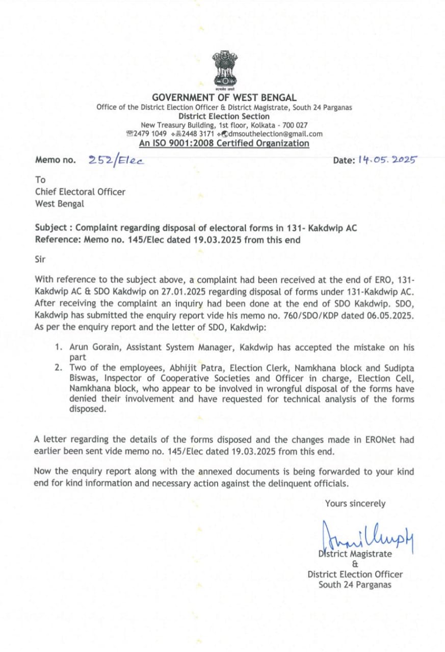 Voter Cards Cancelled