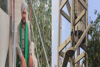 In Barnala, the upset farmer climbed on the water tank due to non-compensation for damaged wheat crop