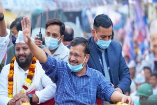 Kejriwal road show in gwalior