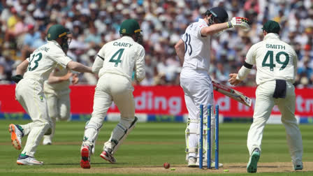 Ashes 2023  Ashes  england vs australia  harry brook  harry brook freak dismissal  harry brook wicket  harry brook funny wicket  ആഷസ്  ഹാരി ബ്രൂക്ക്  ഹാരി ബ്രൂക്ക് വിക്കറ്റ്  ഇംഗ്ലണ്ട് vs ഓസ്ട്രേലിയ