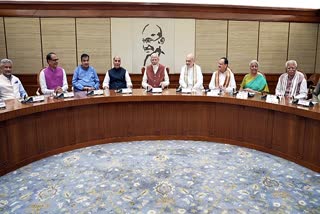 Prime Minister Narendra Modi chairs his first Union Cabinet meeting at the start of his third term, in New Delhi on June 10, 2024