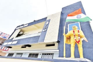 Gandhi Statue Set up in a House at Warangal