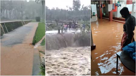 DITCHES OVERFLOWED  TORRENTIAL RAIN  ROAD TRAFFIC BLOCKED  CHIKKAMAGALURU