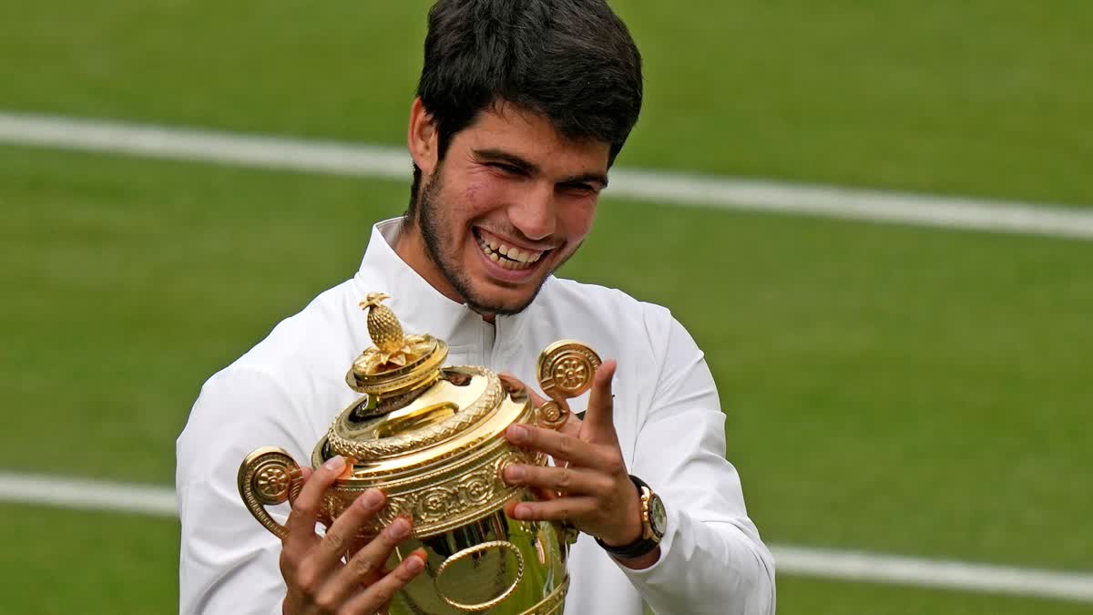 While Djokovic wanted his 24th Grand Slam title, Alcaraz got his second. He ended Djokovic's 34-match winning streak at the All England Club all in one fell swoop by edging him 1-6, 7-6 (6), 6-1, 3-6, 6-4 in an engaging, back-and-forth final.