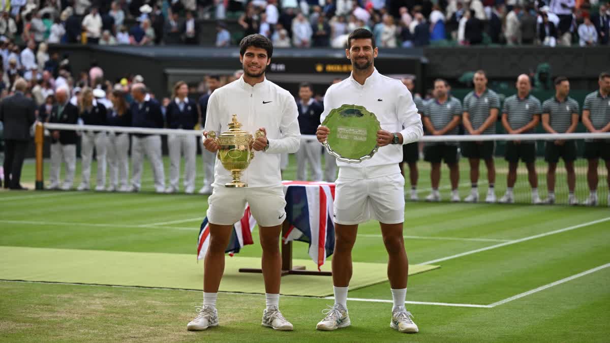 Wimbledon 2023  Wimbledon  Carlos Alcaraz  Novak Djokovic  Novak Djokovic on Carlos Alcaraz  വിംബിള്‍ഡണ്‍  കാര്‍ലോസ് അല്‍കാരസ്  നൊവാക് ജോക്കോവിച്ച്  Carlos Alcaraz win Wimbledon 2023