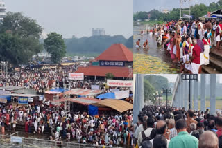 Scores of people performed 'Karkidaka Vavu Bali' rituals in Kerala on Monday on the auspicious occasion. The rituals are performed to pay homage to the ancestors. Thousands of people thronged the riverbanks, seashores and water bodies since Sunday night to perform the 'Bali Tharpanam' rituals.