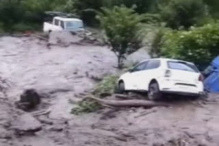 Clouds burst on Sunday in Kharahal valley near Kullu district headquarters which led to water and mud entering in many houses in Newli, Tharmahan, Ramshila.