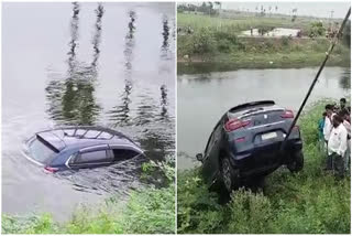 Car crashed into crop canal