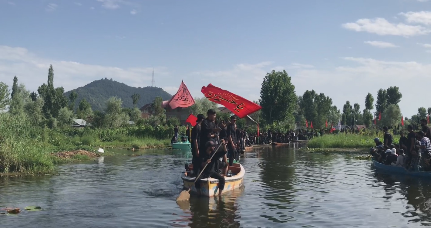 Mourners take out Muharram procession in Shikaras in Dal Lake