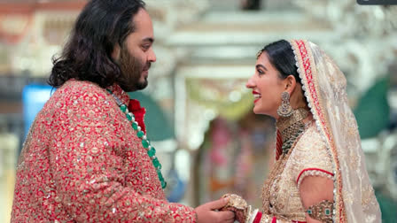 Newlyweds Anant Ambani and Radhika Merchant bask in warm welcome as they arrive in Jamnagar for the first time after getting married. The couple twinned in pink for their first outing as a married couple.