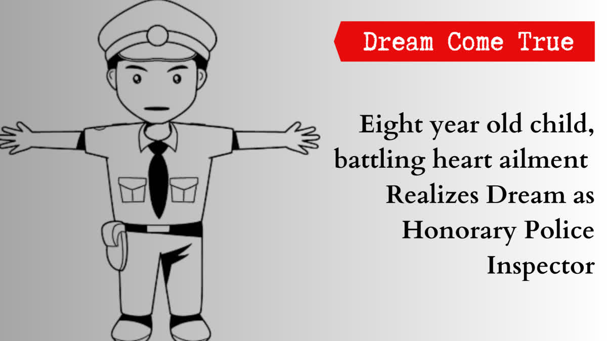 On Wednesday, a young boy of eight and a half years, who has been contending with a complex heart condition since birth, was granted the opportunity to fulfill his dreams. He assumed the role of an inspector at Doddapet police station, situated in the heart of Shivamogga, for a duration of one hour.