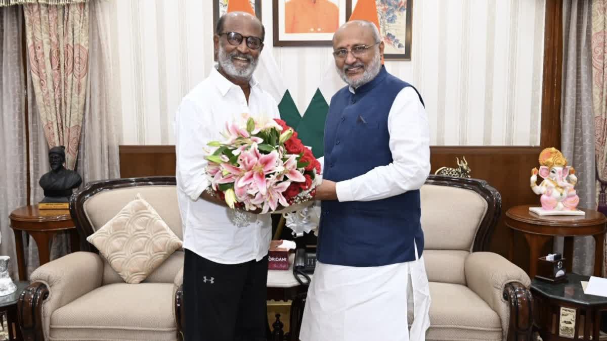 Rajinikanth  Jharkhand governor meets Rajinikanth  Jharkhand governor  Rajinikanth  Rajinikanth Jailer  Jailer  Jailer movie  Jailer movie collection  Rajinikanth Jharkhand governor CP Radhakrishnan  CP Radhakrishnan Rajinikanth  Jharkhand governor CP Radhakrishnan  ജാർഖണ്ഡ് ഗവർണർ സി പി രാധാകൃഷ്‌ണൻ  ജാർഖണ്ഡ് ഗവർണർ  ജാർഖണ്ഡ് ഗവർണർ സി പി രാധാകൃഷ്‌ണൻ രജിനികാന്ത്  സി പി രാധാകൃഷ്‌ണൻ രജിനികാന്ത്  രജിനികാന്ത്  രജിനികാന്ത് ജാർഖണ്ഡ് ഗവർണർ  രജിനികാന്ത് ജാർഖണ്ഡ് ഗവർണർ കൂടിക്കാഴ്‌ച  രജിനികാന്ത് ജയിലർ  രജിനികാന്ത് ജയിലർ ബോക്‌സോഫിസ് കലക്ഷൻ  ജയിലർ