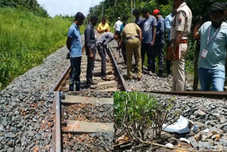 railway track kotikulam  റെയിൽവേ പാളത്തിൽ അട്ടിമറി ശ്രമം  റെയിൽവേ പാളത്തിൽ ചെങ്കല്ല്  കോട്ടിക്കുളത്ത് റെയിൽവേ പാളത്തിൽ ചെങ്കല്ല്  കോയമ്പത്തൂർ മംഗ്ലൂരു ഇന്‍റർസിറ്റി ട്രെയിൻ  ട്രാക്കിൽ കല്ലും ക്ലോസറ്റും  ട്രെയിനിന് നേരെ കല്ലേറ്  ആർപിഎഫ്  Stone and closet pieces on railway tracks  Sabotage attempt on the railway tracks  stones and pieces of closets on railway track