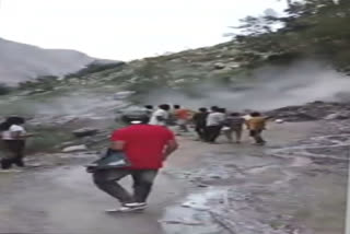 Uttarakhand: Boulder falls from hill on JCB; it rolls into ditch