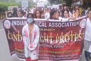 Medics take out candle light march in Raipur against Kolkata rape-murder