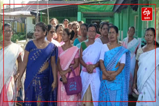 Women protest at APDCL manager's office against Smart Meter in Kaliabor