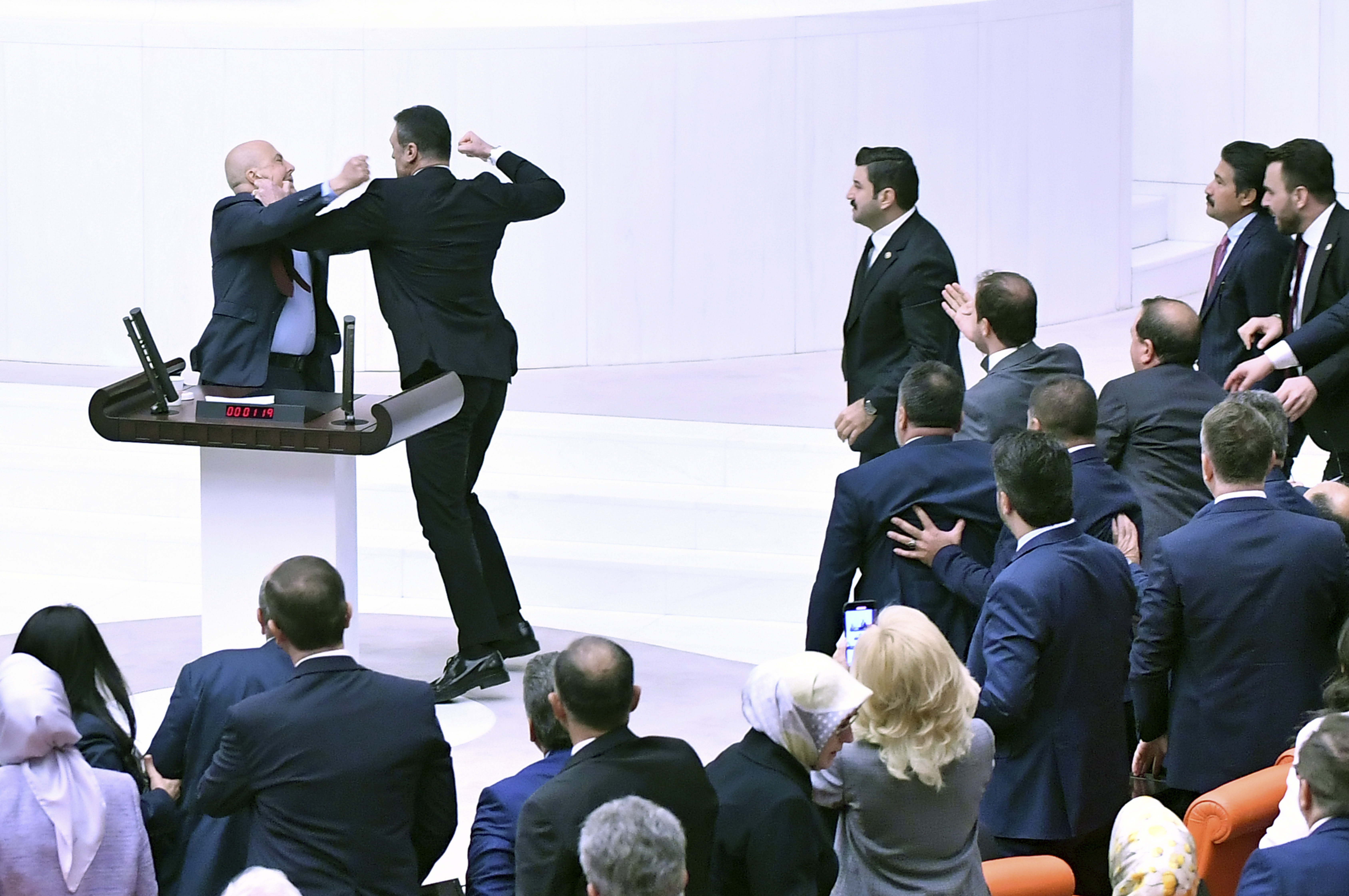 Massive Brawl In Turkish Parliament