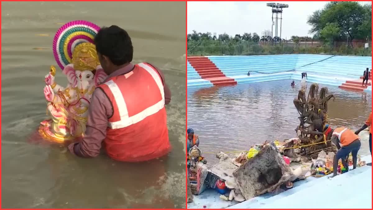 Ganesh Immersion In Artificial Pond Hyderabad