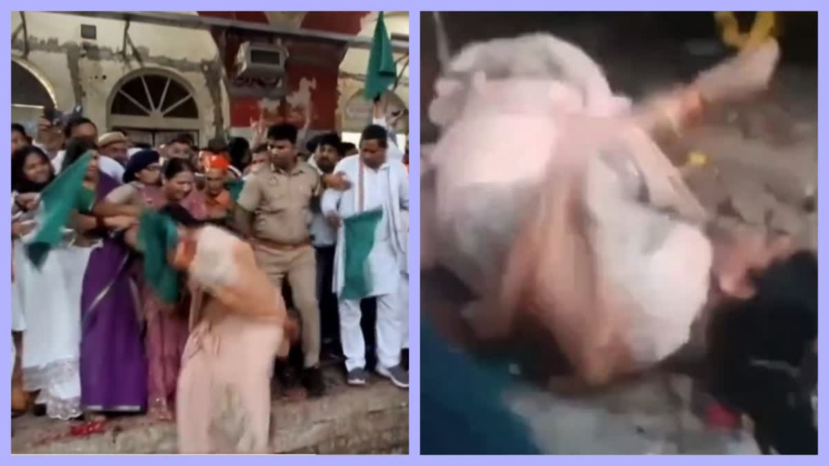 UP: BJP MLA falls on rail track while flagging off Vande Bharat train