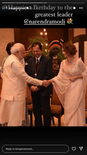 Kangana Ranaut Shares Warm Messages for Prime Minister Narendra Modi