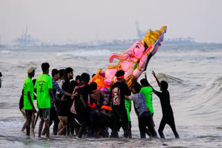 Ganesh Visarjan, observed on the 14th day of Shukla Paksha in the month of Bhadrapada, marks the conclusion of the 10-day Ganesh Utsav festival. On this day, devotees bid farewell to their beloved Ganpati Bappa, hoping for his earlier return the following year.