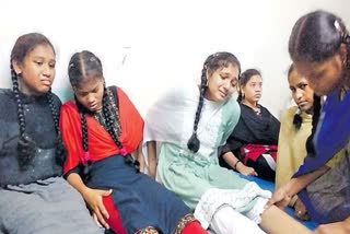 Girl students sobbing in pain after college principal's punishment