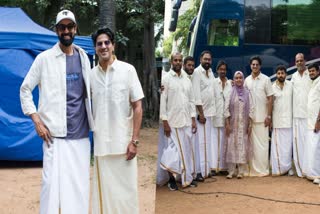 ONAM IN KAANTHA LOCATION  DULQUER SALMAAN AND RANA DAGGUBATI  ദുൽഖർ സൽമാനും റാണ ദഗുപതിയും  കാന്ത ലൊക്കേഷനില്‍ ഓണാഘോഷം