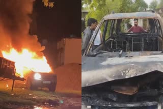 SHIVPURI HEALTH CENTER CAR FIRE