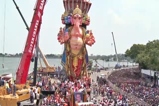 Ganesh Immersion in Hussain Sagar