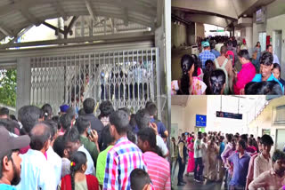 Huge Crowd at Khairatabad Metro Station