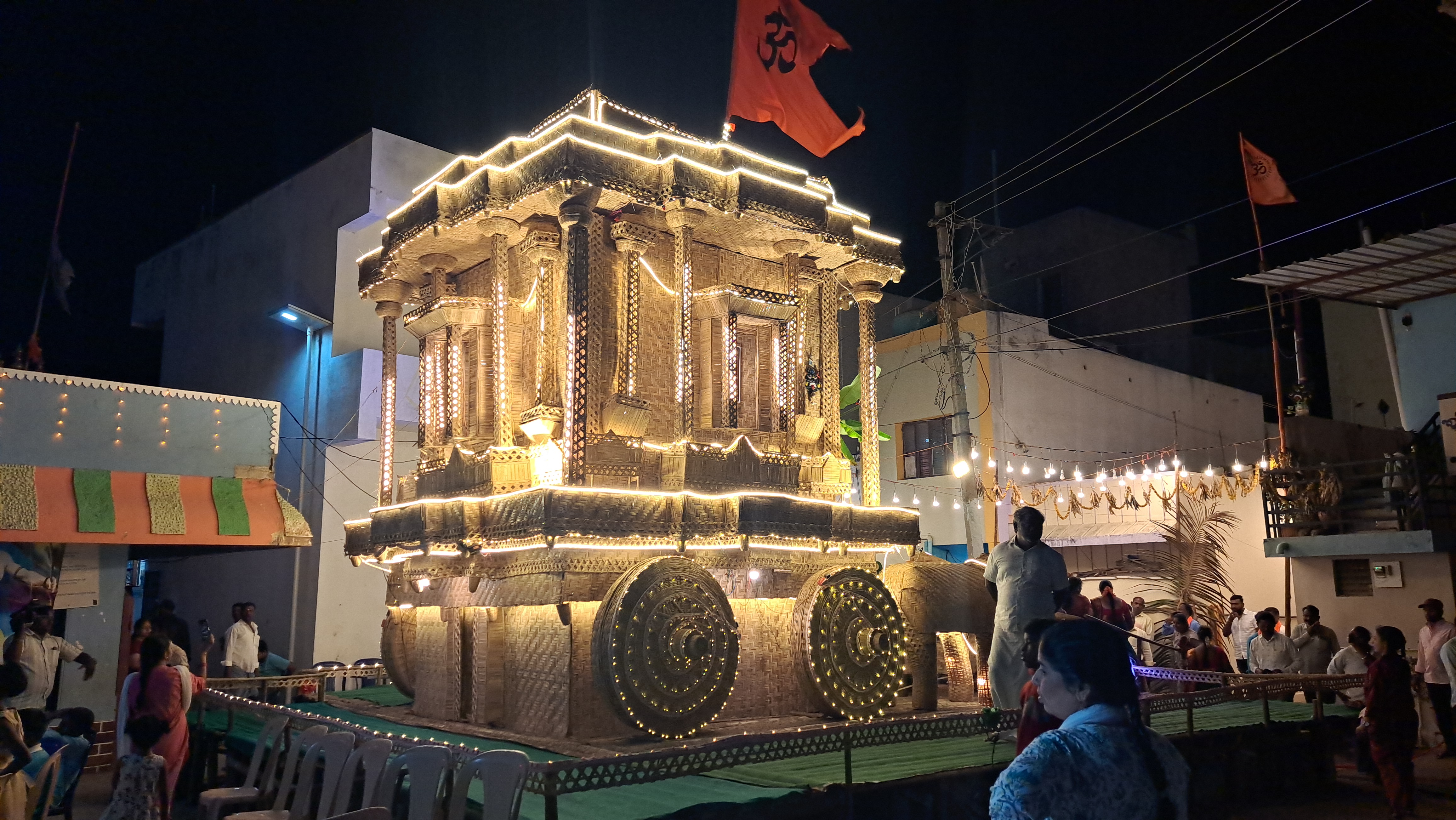 Lord Ganesha in Bamboo chariot