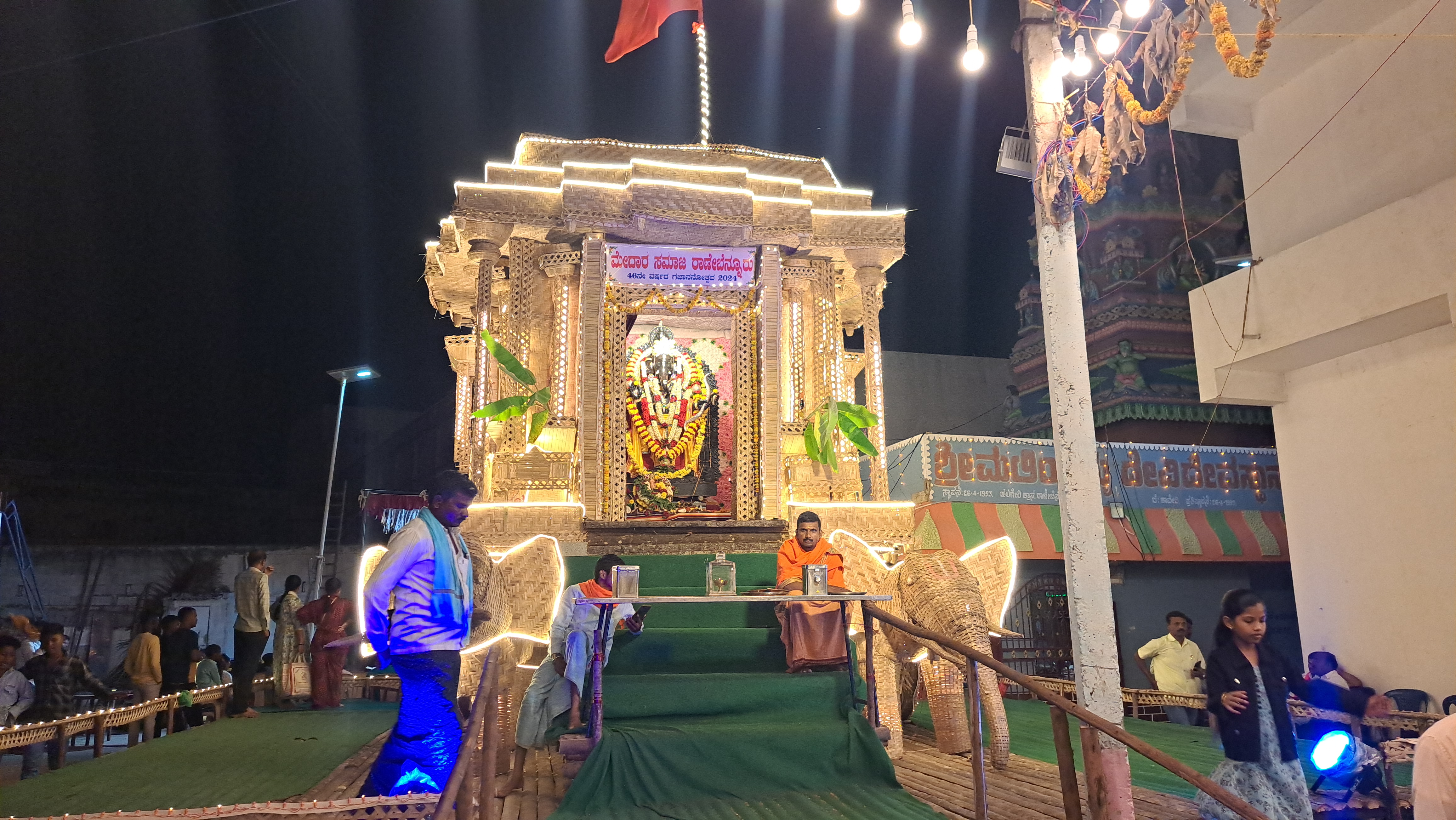 Lord Ganesha in Bamboo chariot