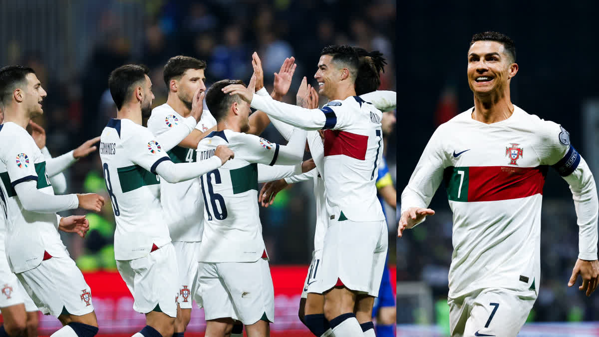 Bosnia vs Portugal Match Result  UEFA Euro Qualifier  UEFA Euro Qualifier Bosnia vs Portugal  Cristiano Ronaldo  Portugal Goals Against Bosnia  യൂറോ കപ്പ് യോഗ്യത റൗണ്ട്  ക്രിസ്റ്റ്യാനോ റൊണാള്‍ഡോ  പോര്‍ച്ചുഗല്‍ ബോസ്‌നിയ  ക്രിസ്റ്റ്യാനോ റൊണാള്‍ഡോ ഗോളുകള്‍  യൂറോ കപ്പ് യോഗ്യത റൗണ്ട് പോയിന്‍റ് ടേബിള്‍