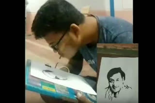 Man from Haveri paints using his mouth and feet