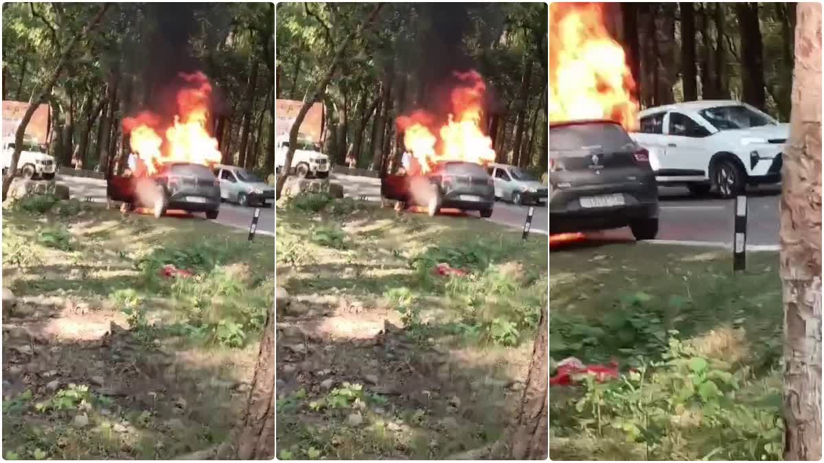 CAR CATCH FIRE IN SATH MODE