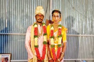 Srinivasa Mallya with his bride Karunanjali, a trans woman