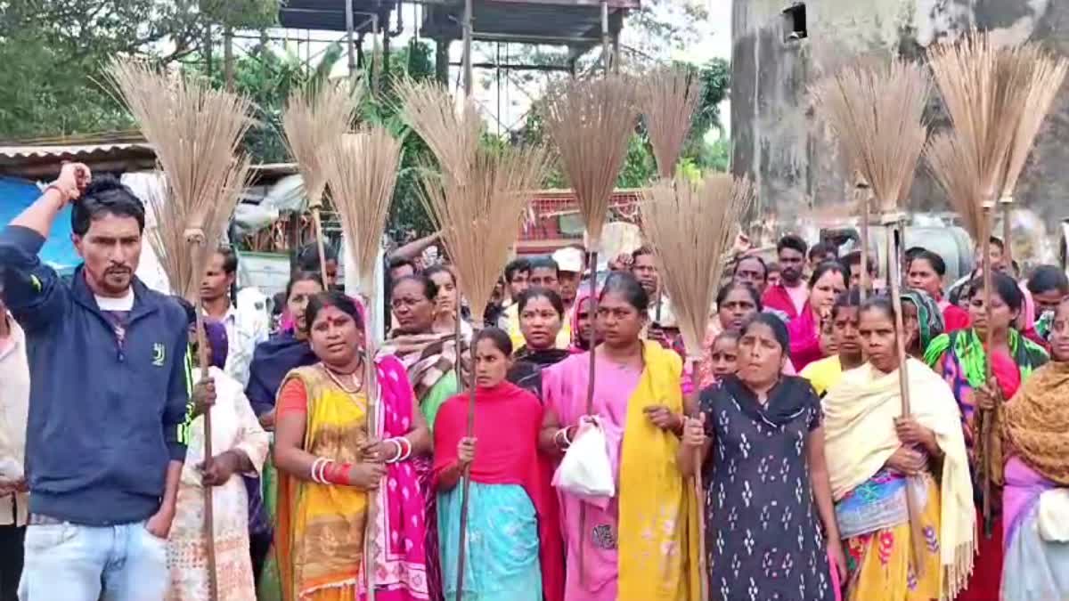 Municipal workers protest for various demands in Sivasagar