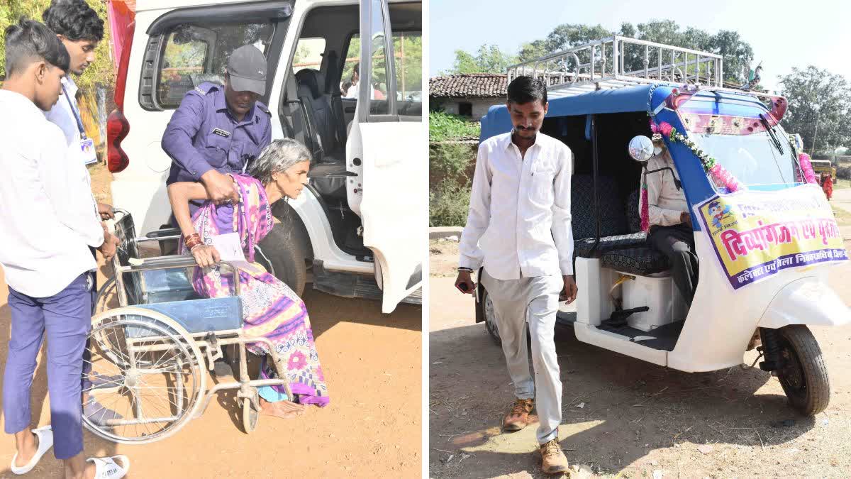 disabled and elderly Voters reached polling booth