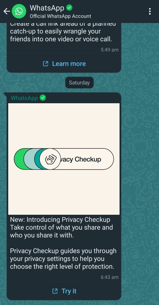 WhatsApp Privacy Checkup Tool