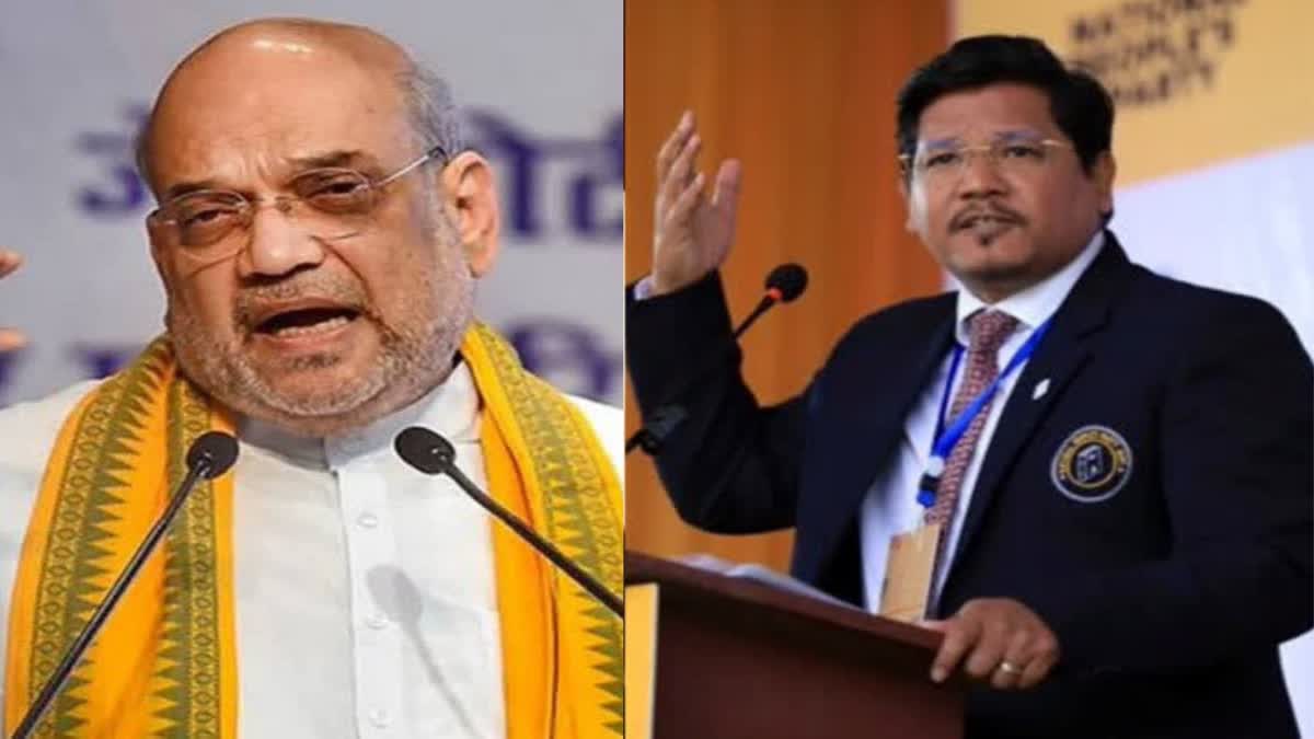 File photos of Union Minister Amit Shah and NPP leader Conrad Sangma.