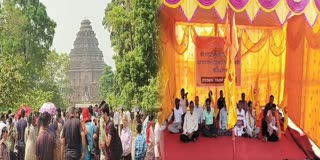 Protest infront of konark sun temple