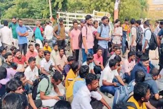 PDO exam Candidates protest by blocking the road