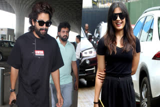 Allu Arjun and Rashmika Mandanna Spotted Leaving for Patna Ahead of Pushpa 2 Trailer Launch