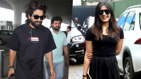 Allu Arjun and Rashmika Mandanna Spotted Leaving for Patna Ahead of Pushpa 2 Trailer Launch